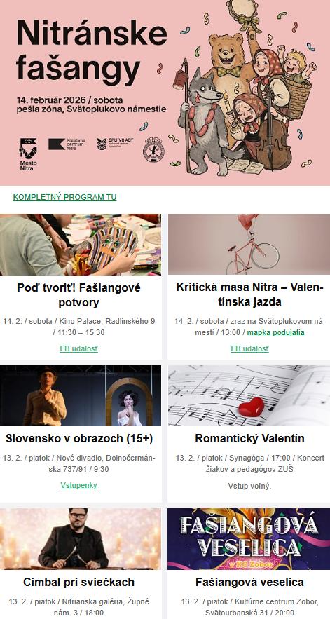 Nitra program na víkend